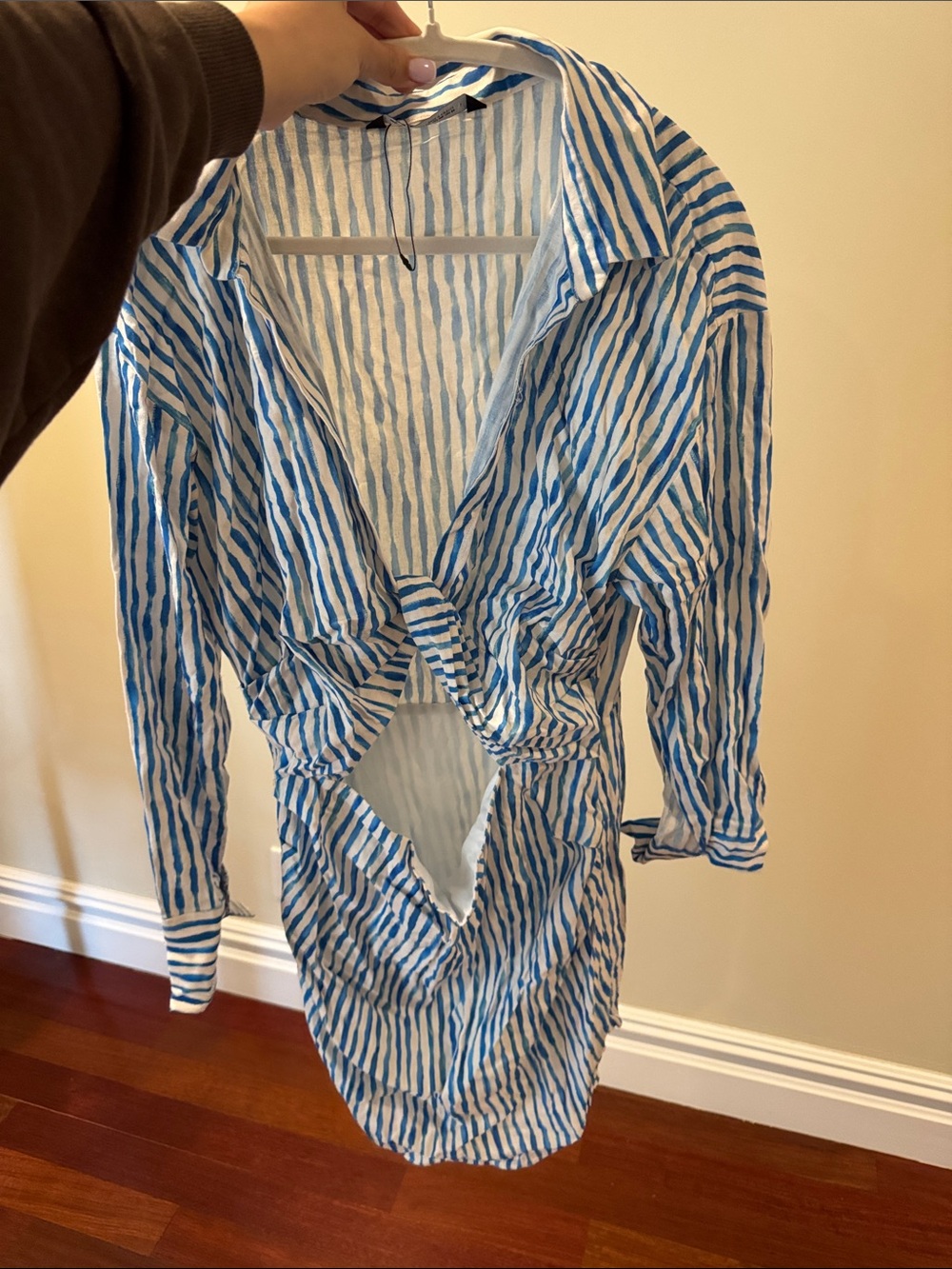 Zara Blue & White Striped Mini Dress